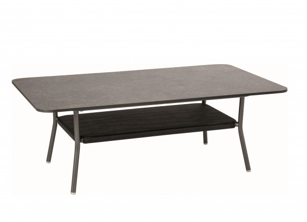 Kaffeetisch Space HPL Platte Vintag Grau Gestell Aluminium - bowi.ch